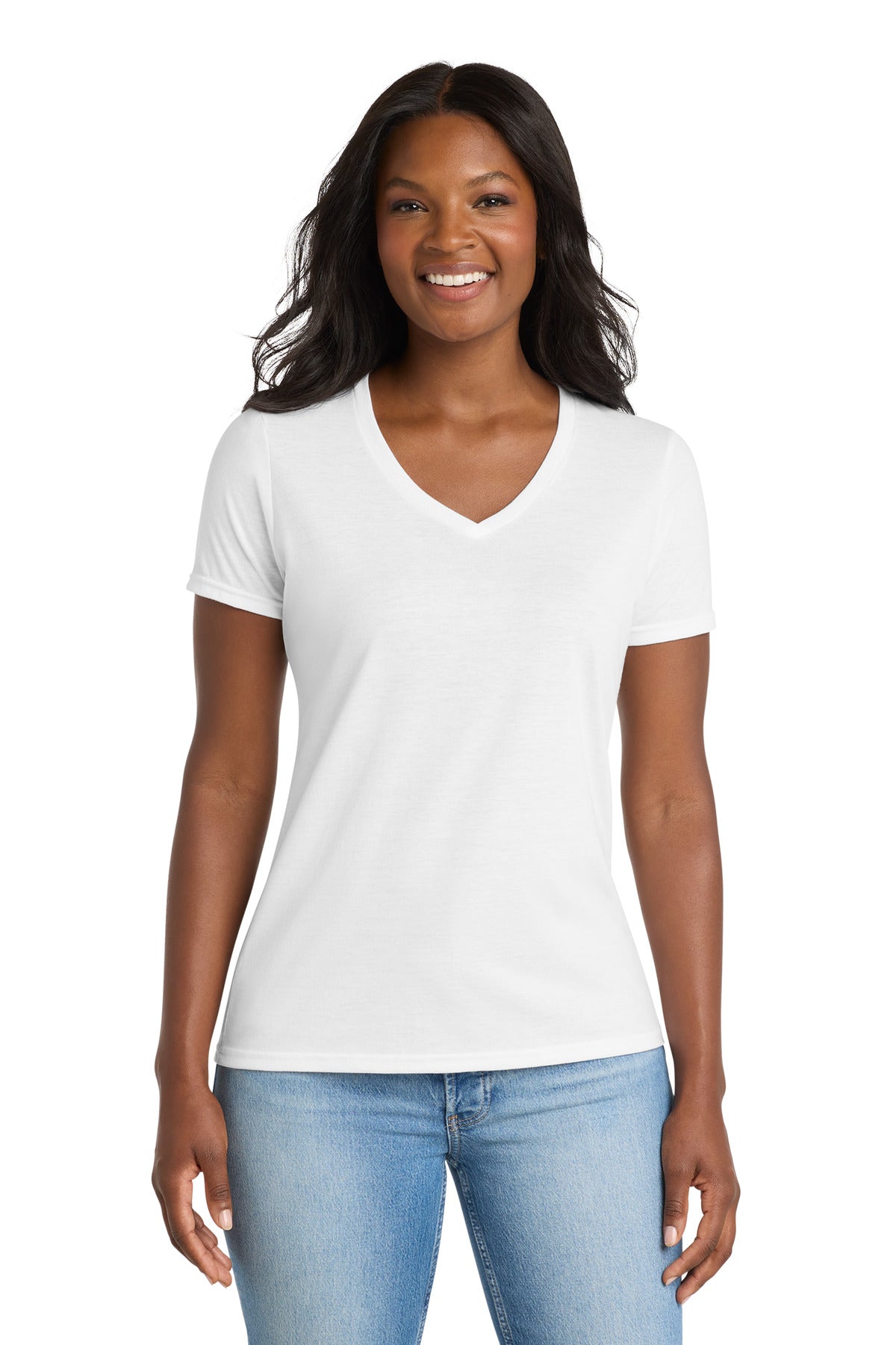 Port & Co ™ Women's Performance Blend V-Neck Tee. LPC381V