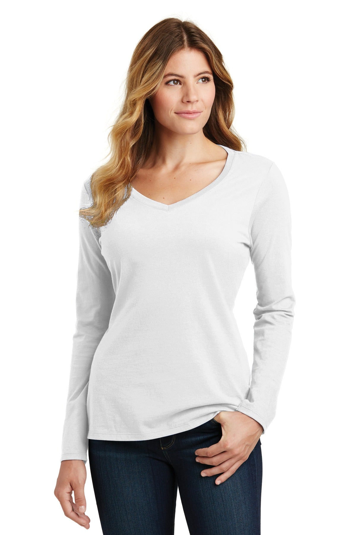 Port & Co ™ Women's Long Sleeve Fan Favorite V-Neck Tee. LPC450VLS