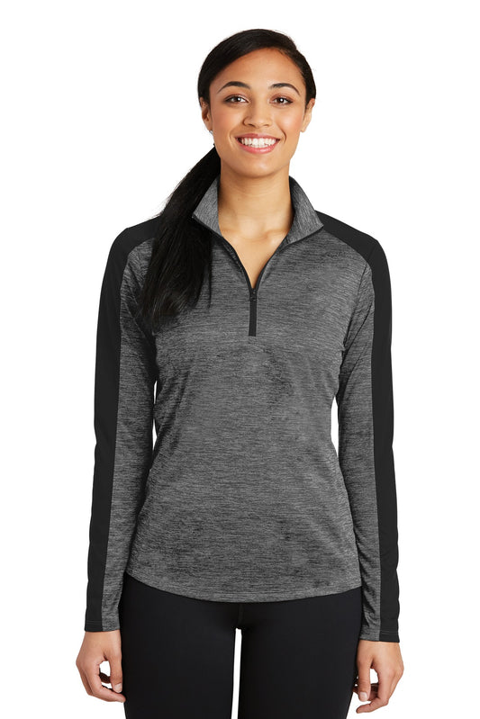 Sport-Tek ® Women's PosiCharge ® Electric Heather Colorblock 1/4-Zip Pullover. LST397