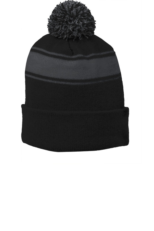 Sport-Tek ® Stripe Pom Pom Beanie. STC28
