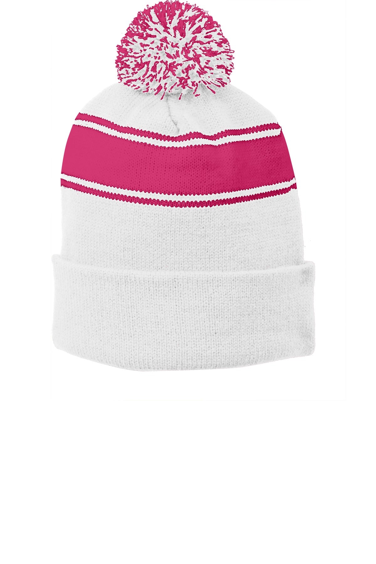 Sport-Tek ® Stripe Pom Pom Beanie. STC28