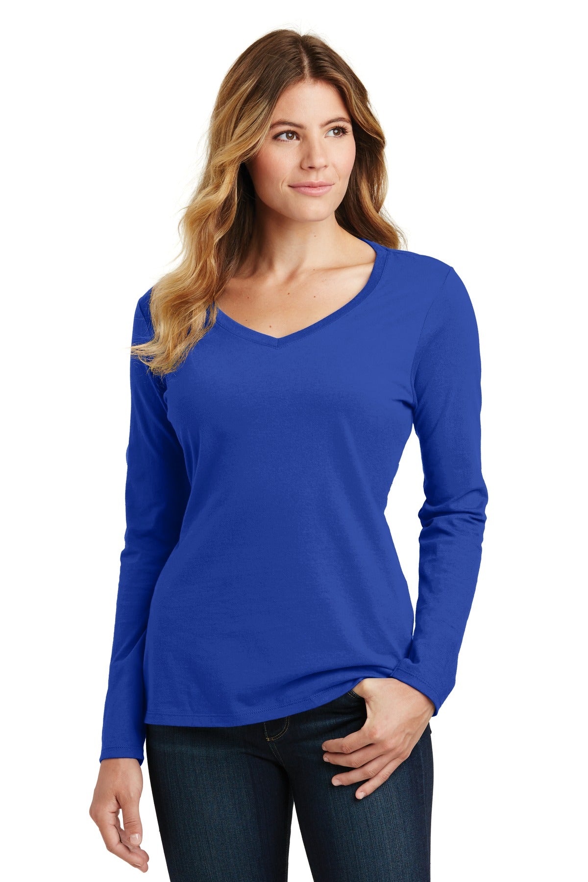 Port & Co ™  Women's Long Sleeve Fan Favorite V-Neck Tee. LPC450VLS