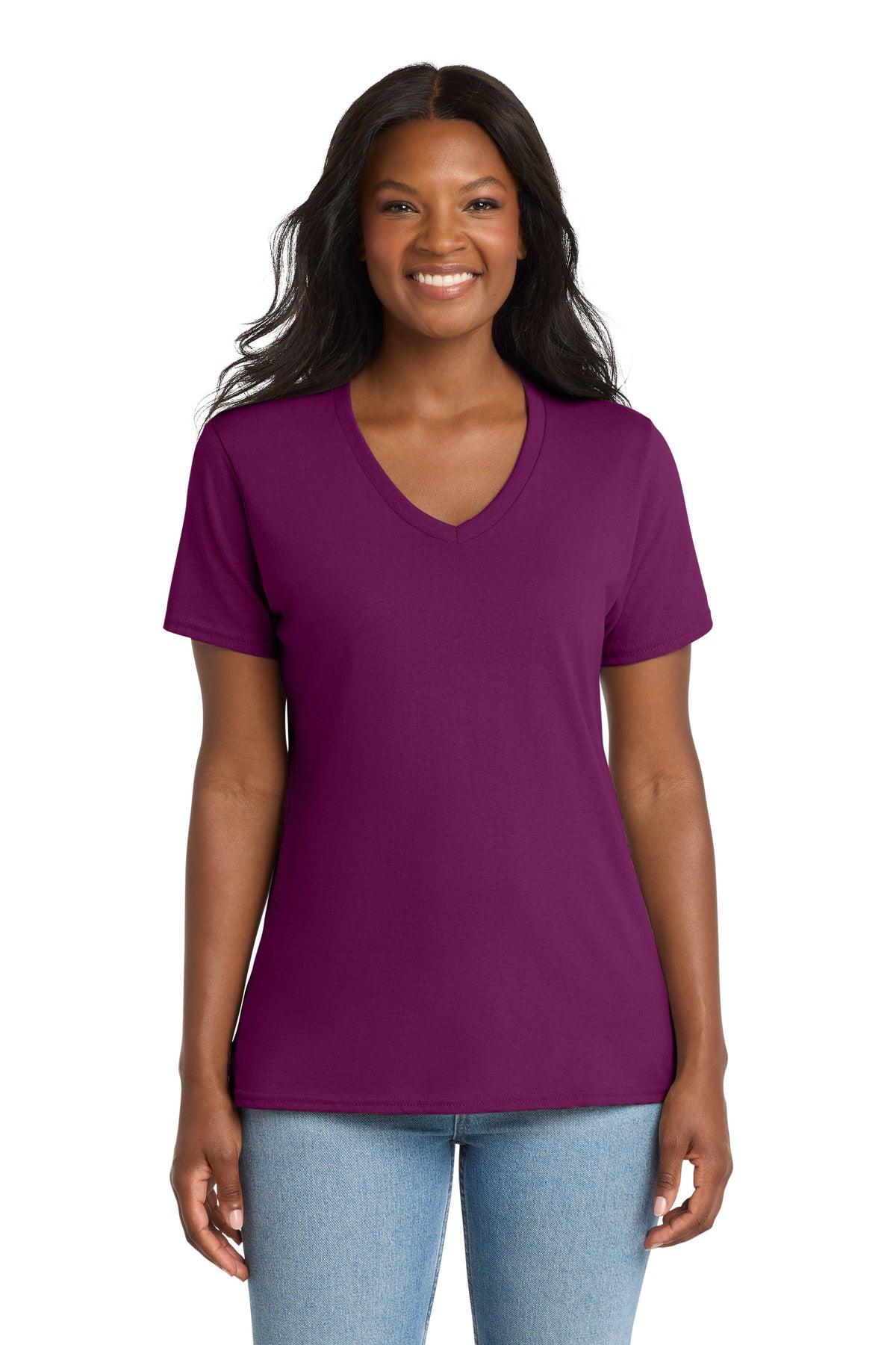 Port & Co ™  Women's Core Cotton V-Neck Tee. LPC54V