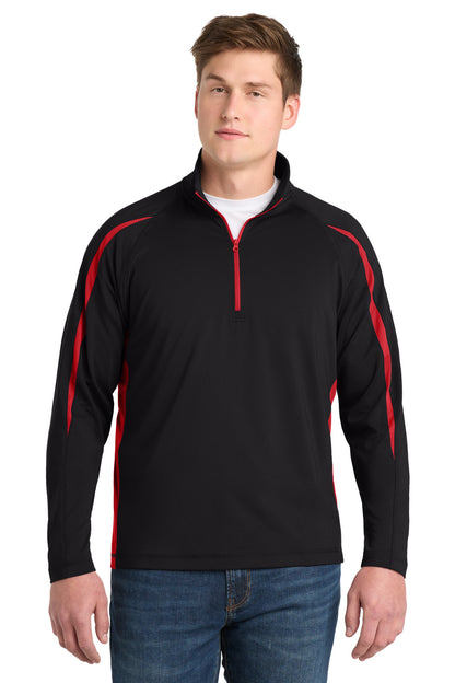 Sport-Tek ®  Sport-Wick ®  Stretch 1/4-Zip Colorblock Pullover. ST851