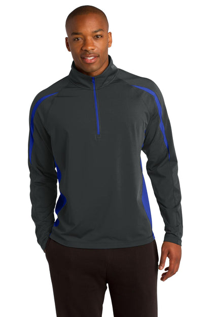 Sport-Tek ®  Sport-Wick ®  Stretch 1/4-Zip Colorblock Pullover. ST851