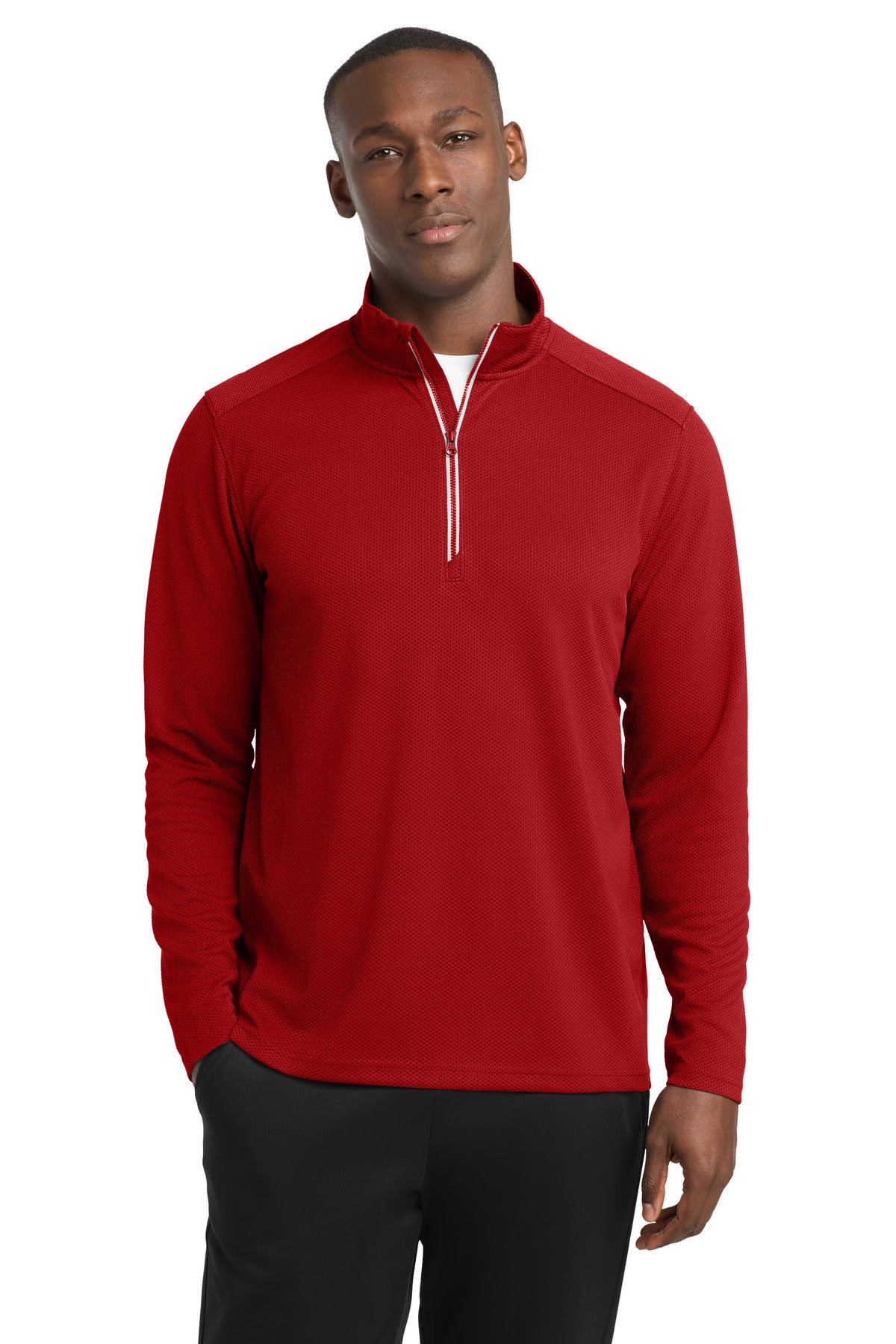 Sport-Tek ®  Sport-Wick ®  Textured 1/4-Zip Pullover.  ST860