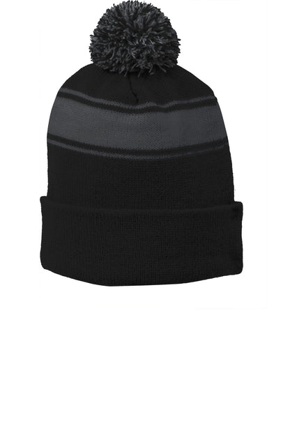 Sport-Tek ®  Stripe Pom Pom Beanie.  STC28