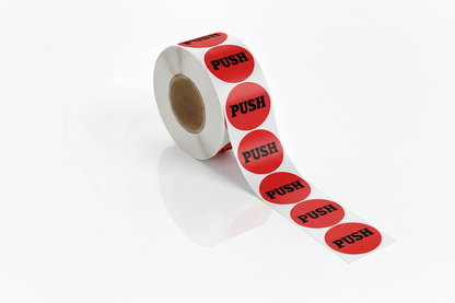 custom round decal with 4x4 measurements